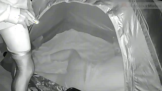During his jog&comma; a guy discovers a young camper and submits him - caught on night vision cam - part 1
